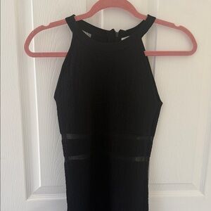 Black Sleeveless High Neck Bodycon Dress